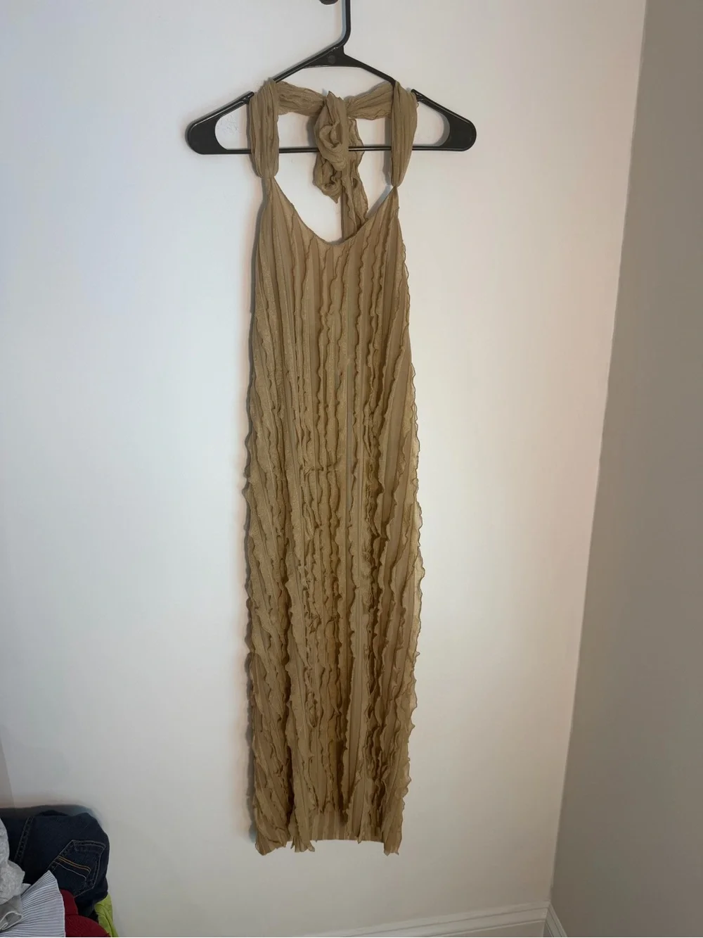 Women's Taupe Halter Maxi Dress